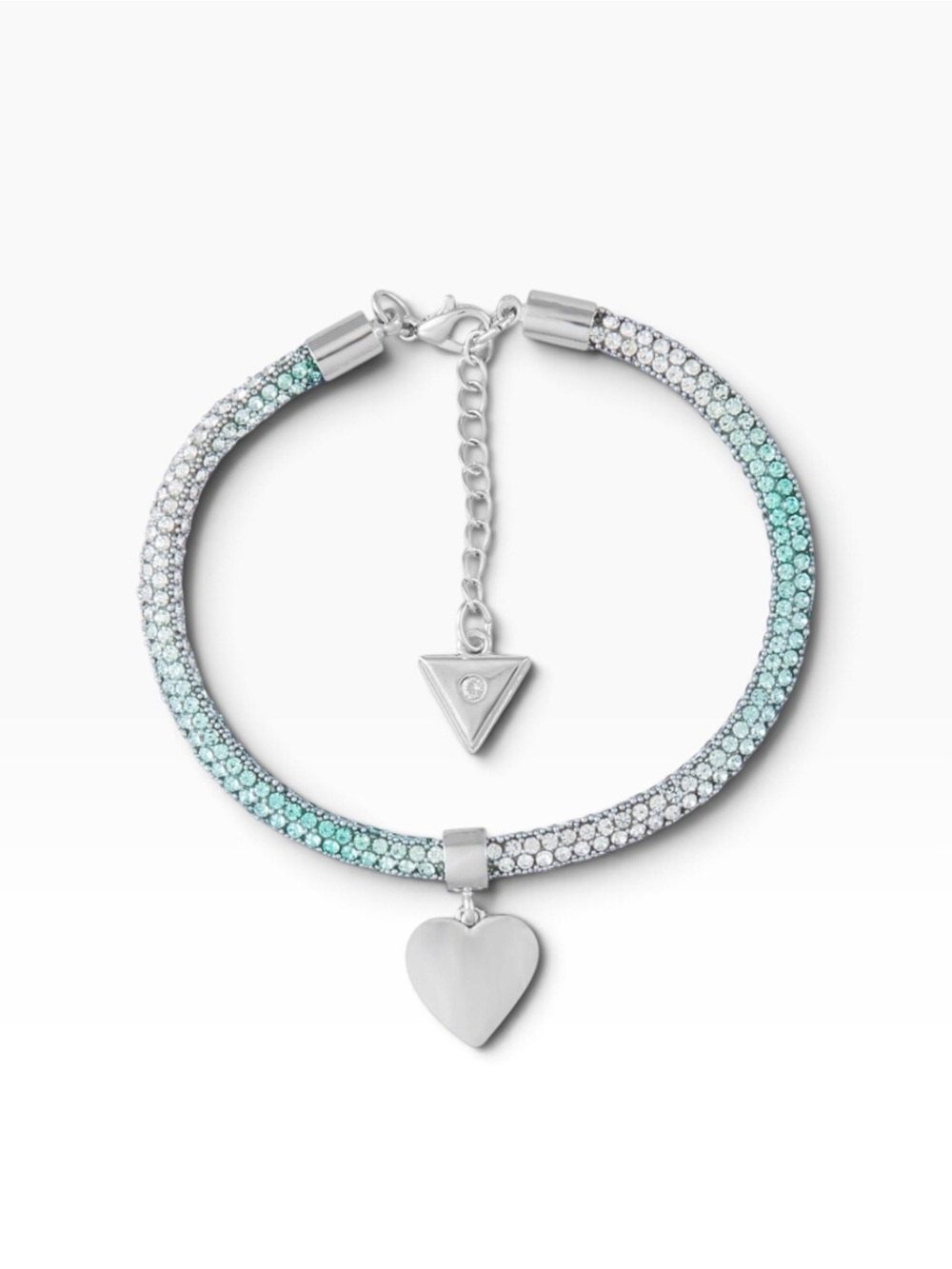 New with tag Guess Heart Charm Pave Flex Bracelet